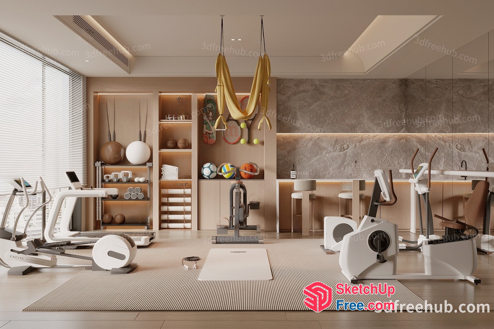 Modern Minimalist Gym Interior 3D SketchUp File