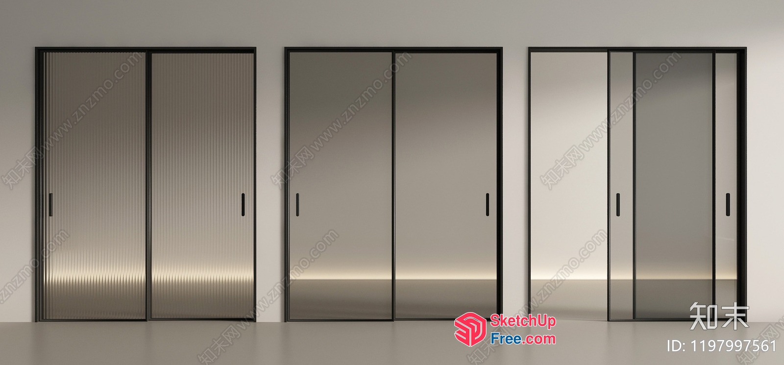 Modern Interior Glass Doors 3D SketchUp File