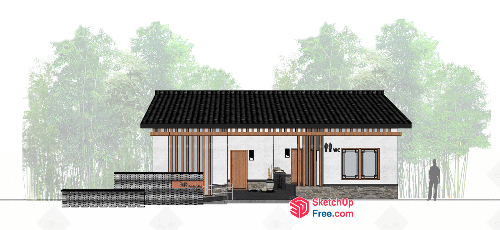 Japanese Style Villa Exterior 3D SketchUp File