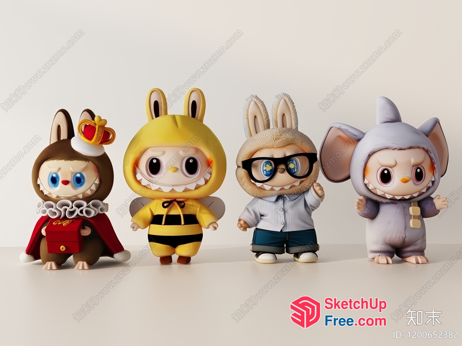 Adorable Cartoon Animal Figures 3D SketchUp File