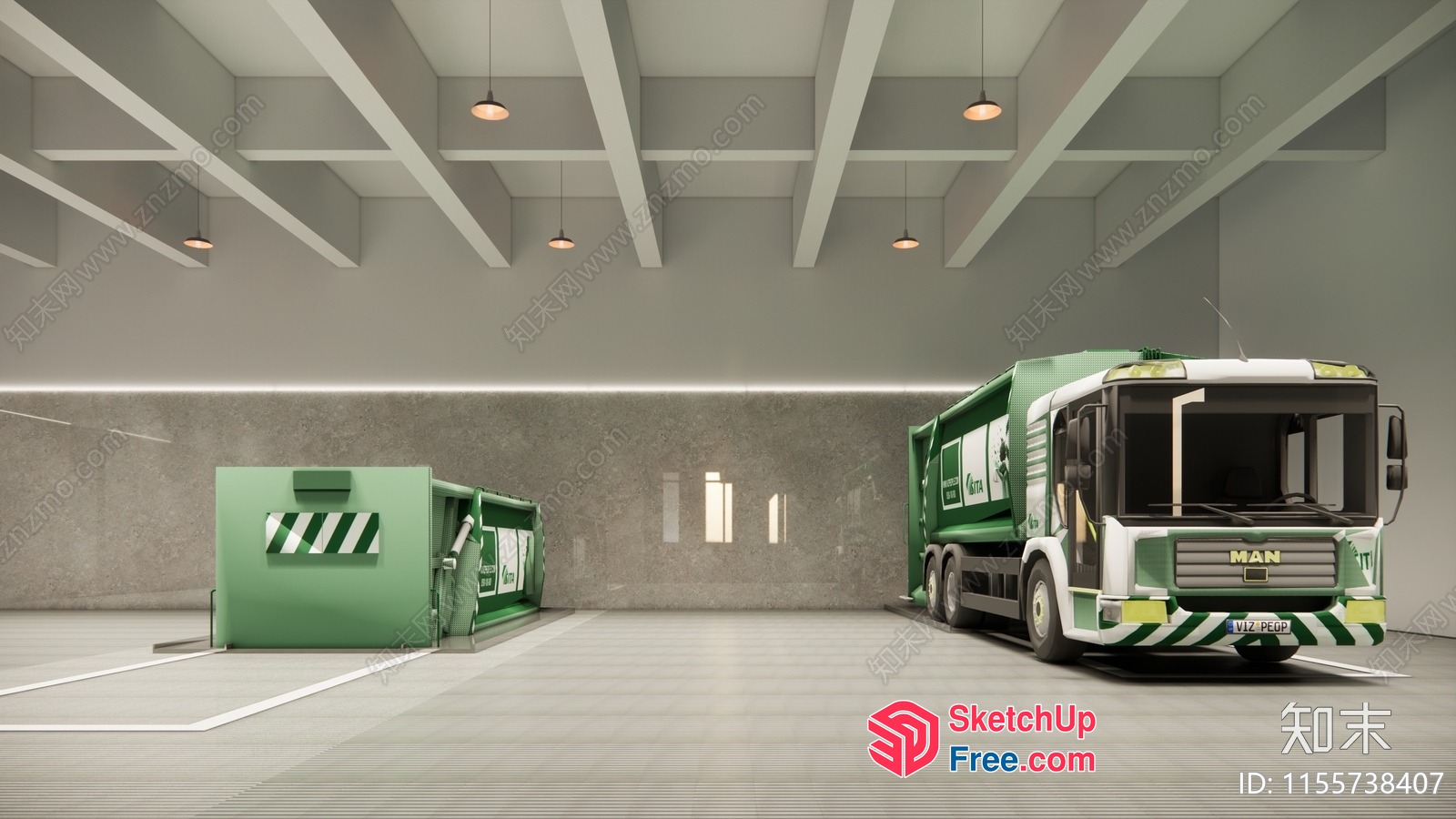 Modern Industrial Garage And Transportation Hub 3D SketchUp File