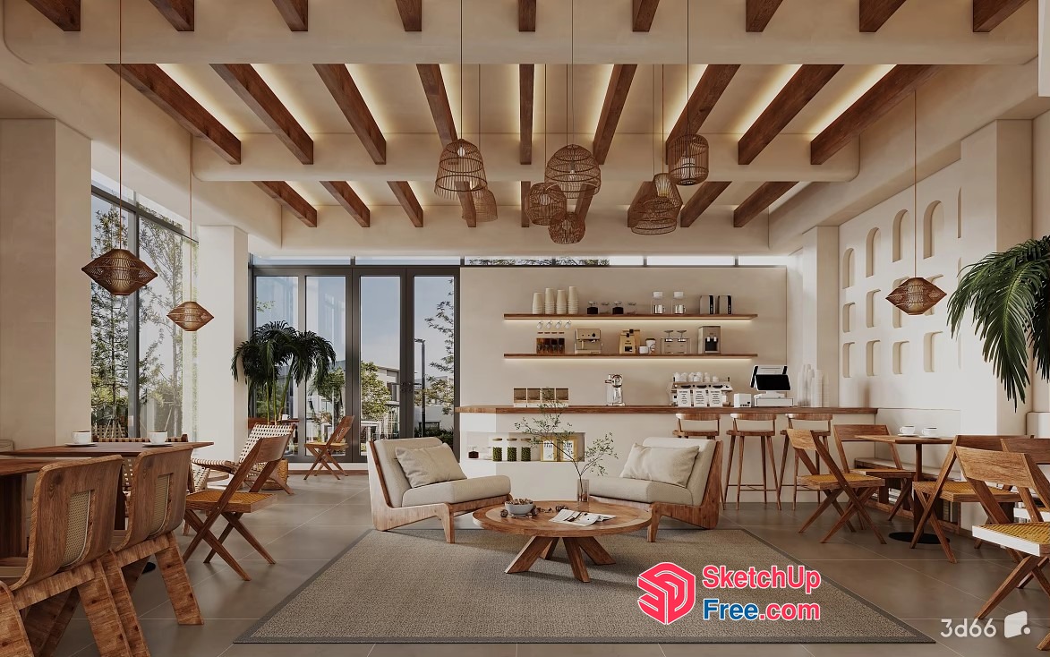 Modern Wooden Furniture And Decor 3D SketchUp File