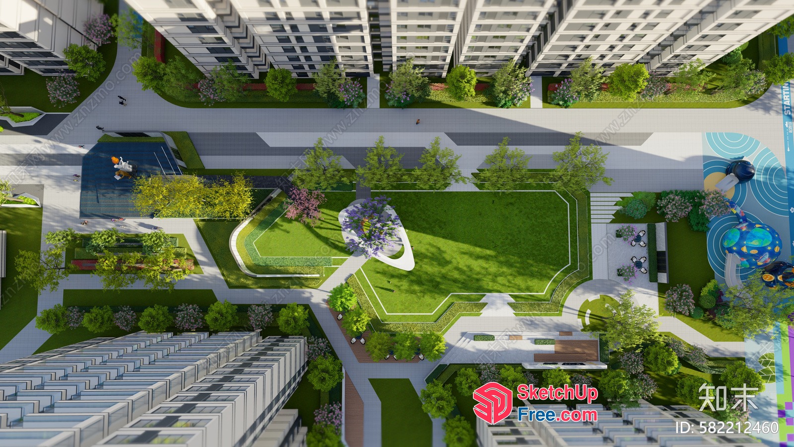 Modern Urban Park 3D SketchUp File