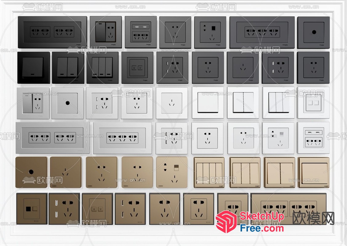 Electrical Outlets And Switches Collection 3D SketchUp File
