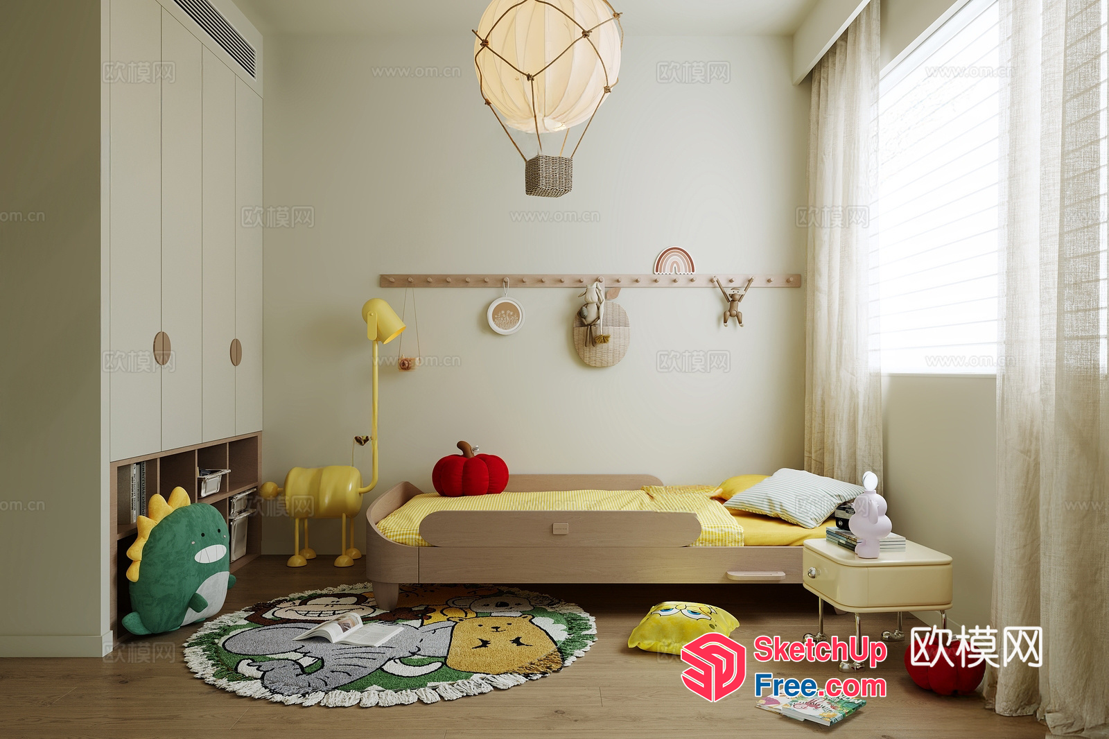 Cozy Children'S Bedroom With Whimsical Decor 3D SketchUp File