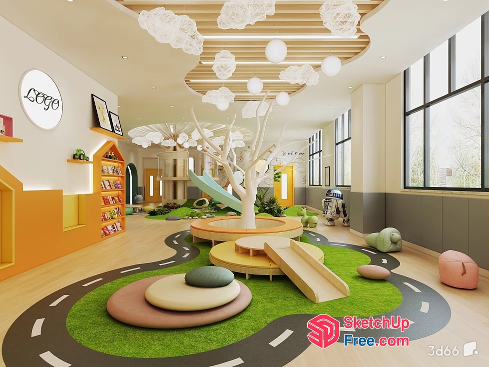 Modern Playful Children'S Playground 3D SketchUp File