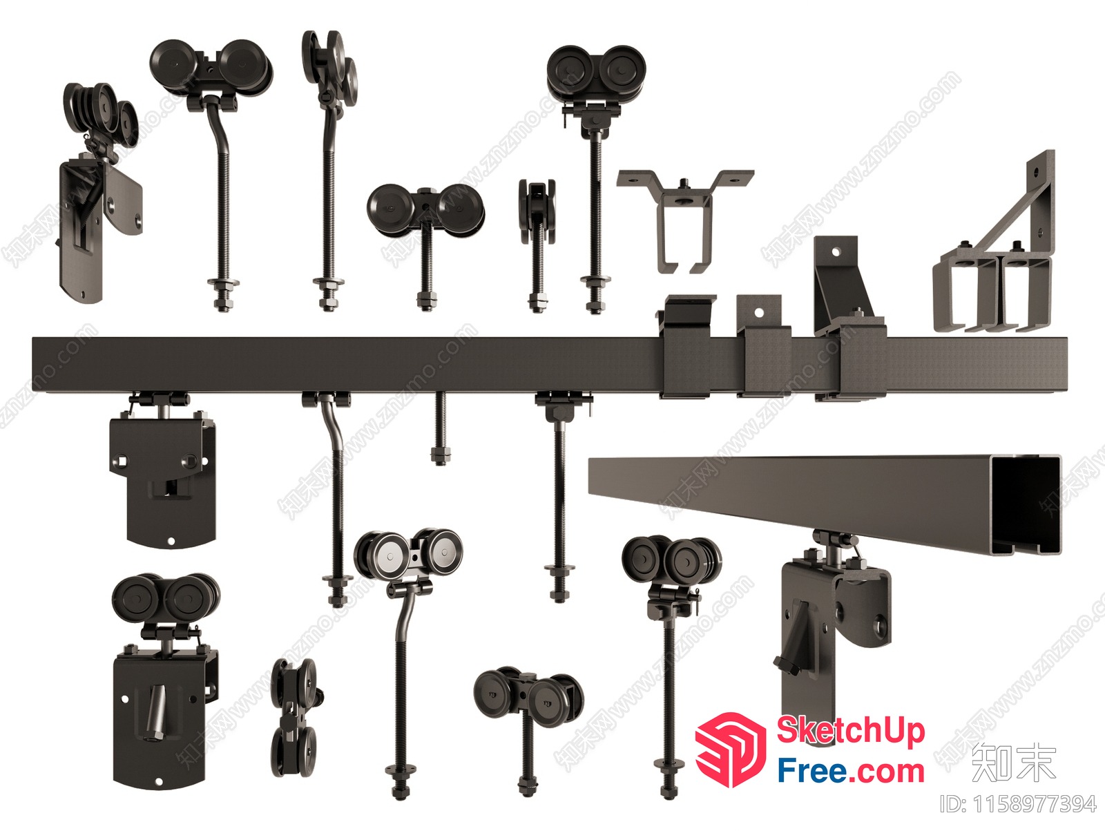 Various Hardware Components For Doors And Windows 3D SketchUp File