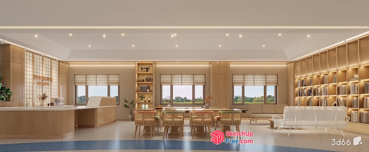 Modern Office Space With Minimalist Style Furniture 3D SketchUp File