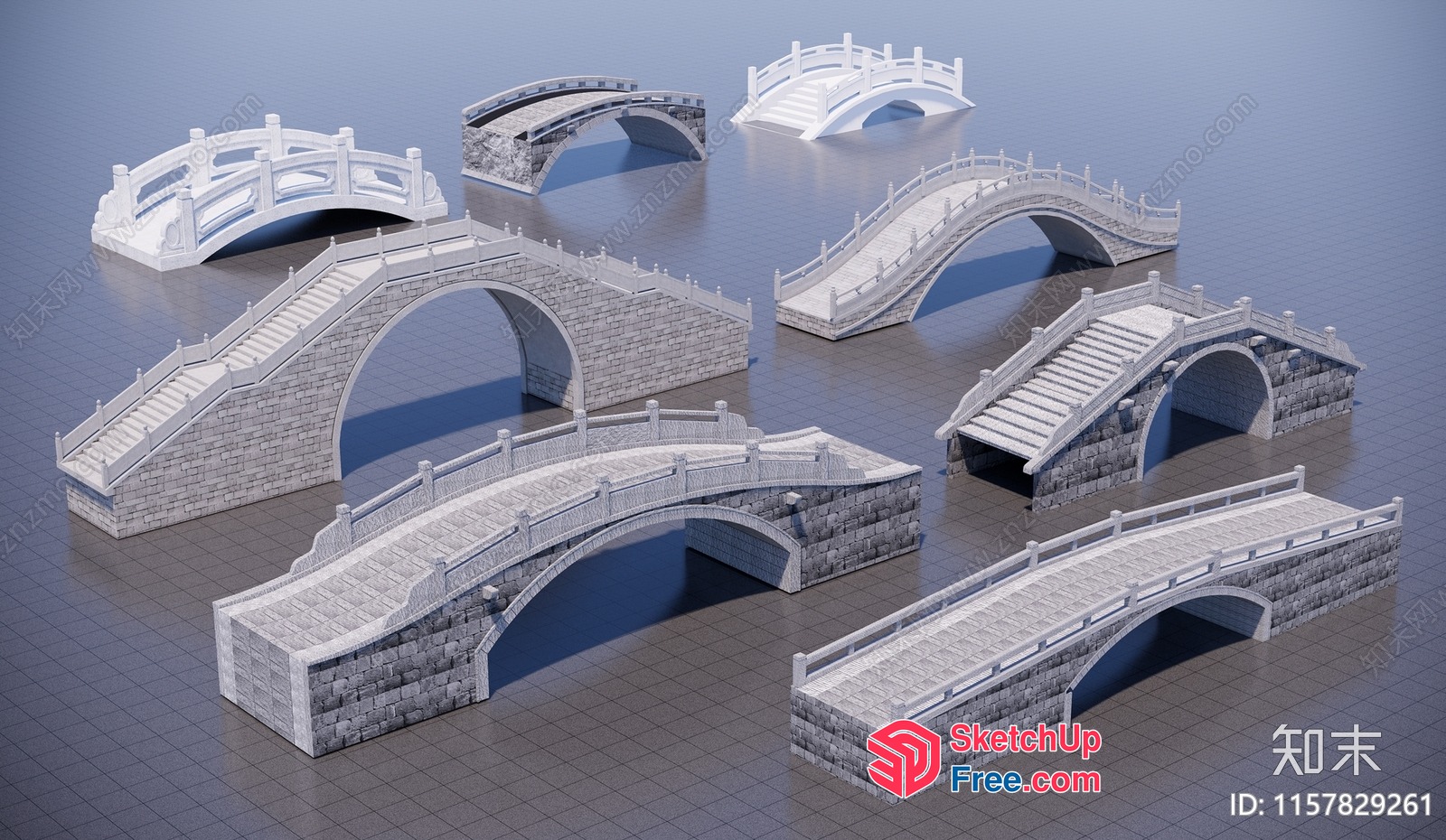 A Collection Of Architectural Bridge Designs 3D SketchUp File