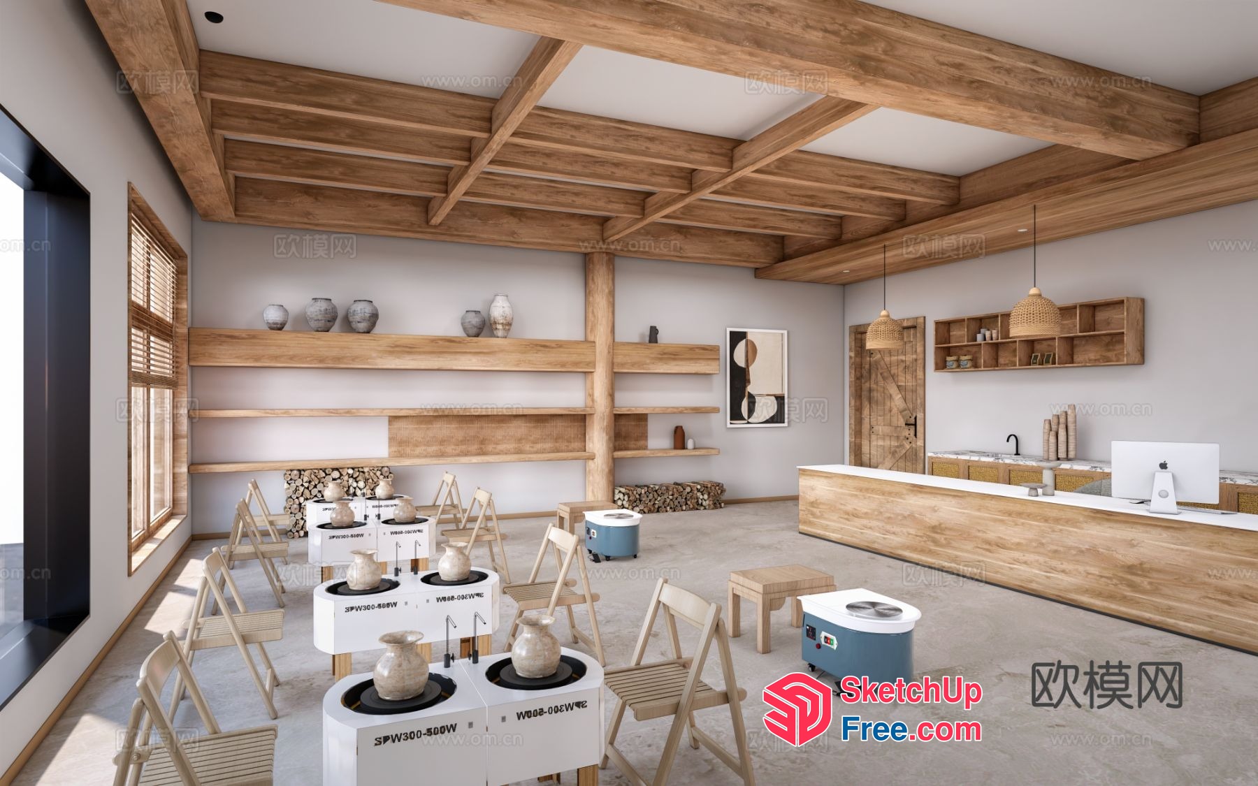 Modern Artisanal Pottery Studio 3D SketchUp File