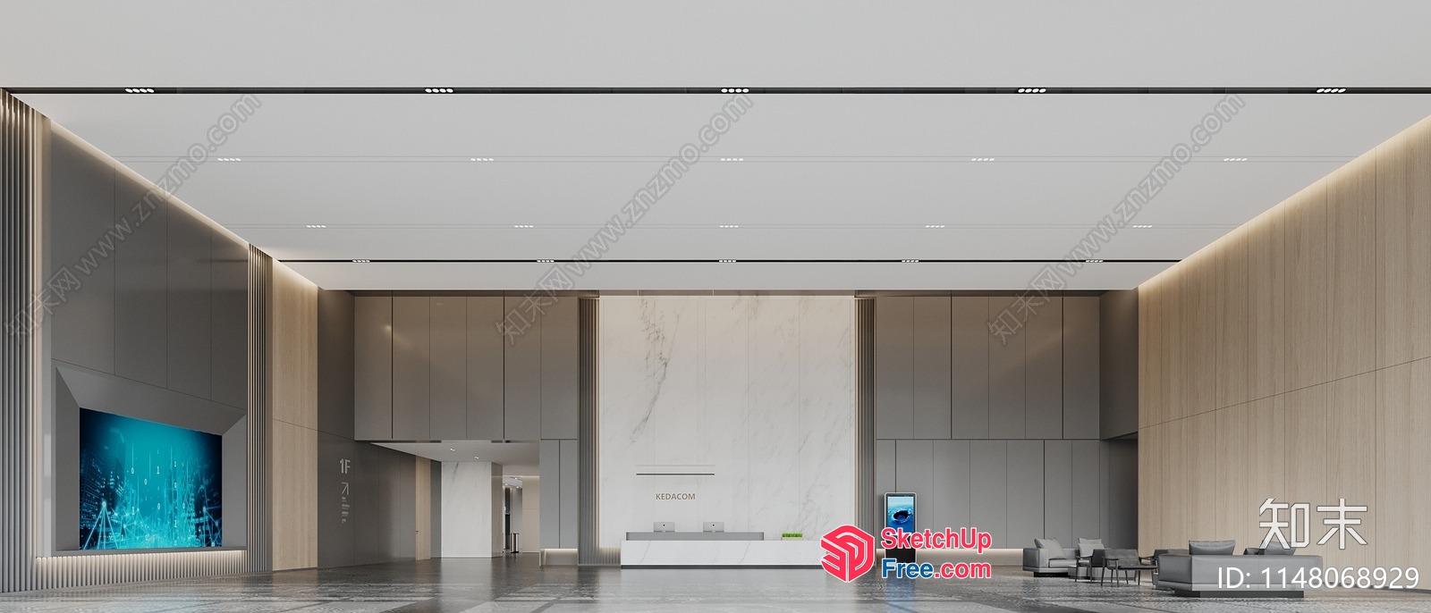 Modern Office Lobby With Sleek And Minimalist Design 3D SketchUp File