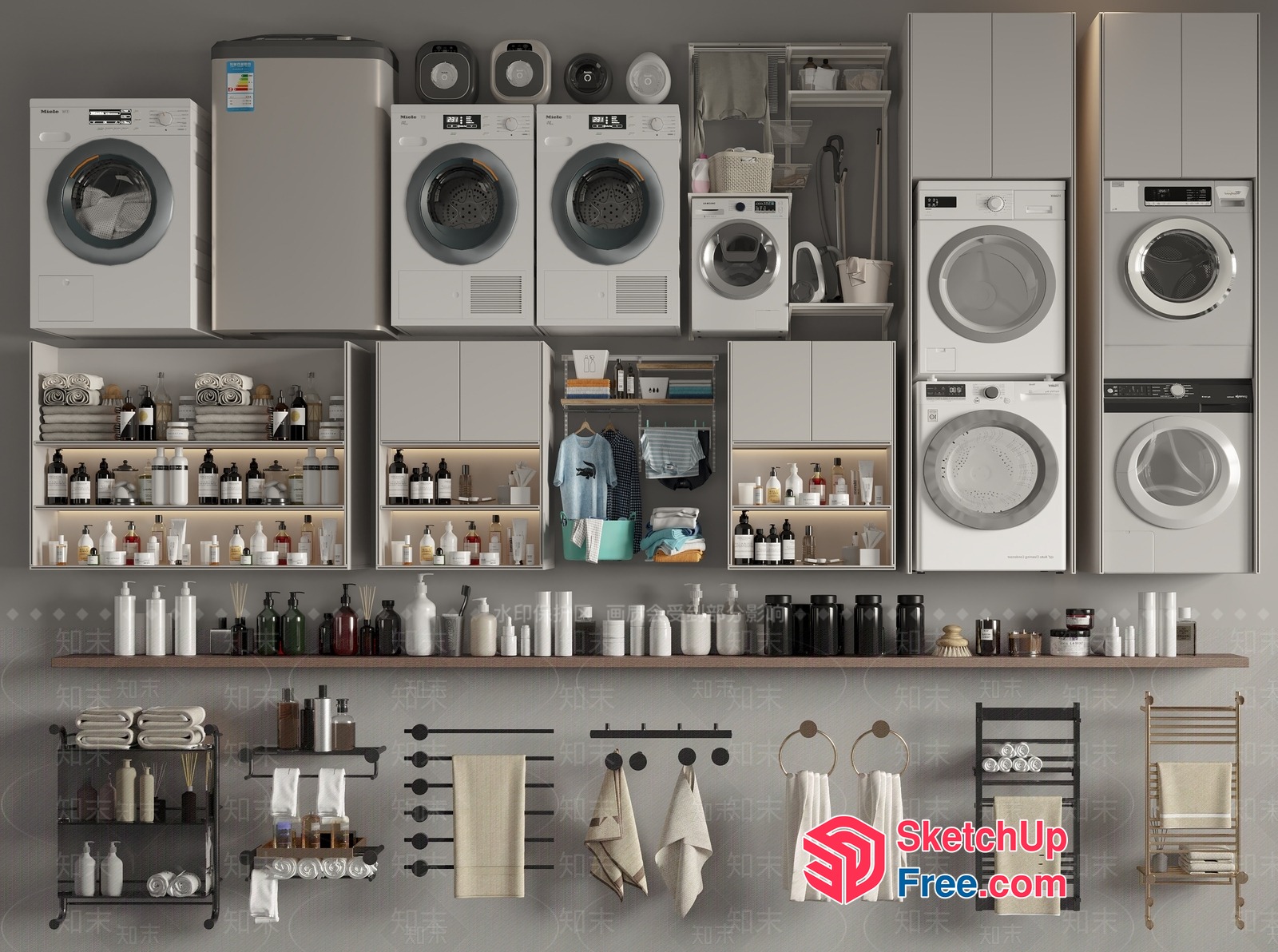 Modern Bathroom Storage And Organization Solutions 3D SketchUp File