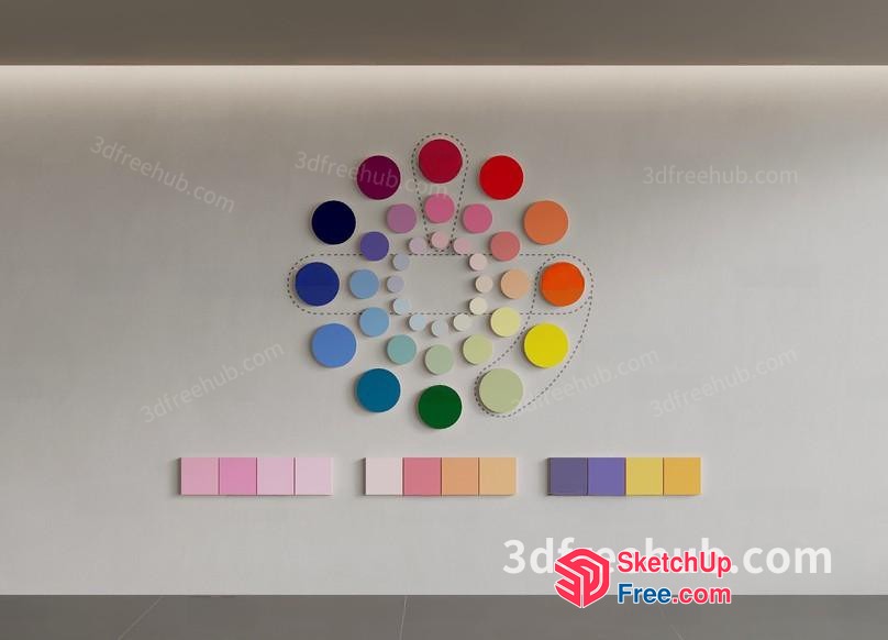 Colorful Paint Swatches And Sample Tiles 3D SketchUp File
