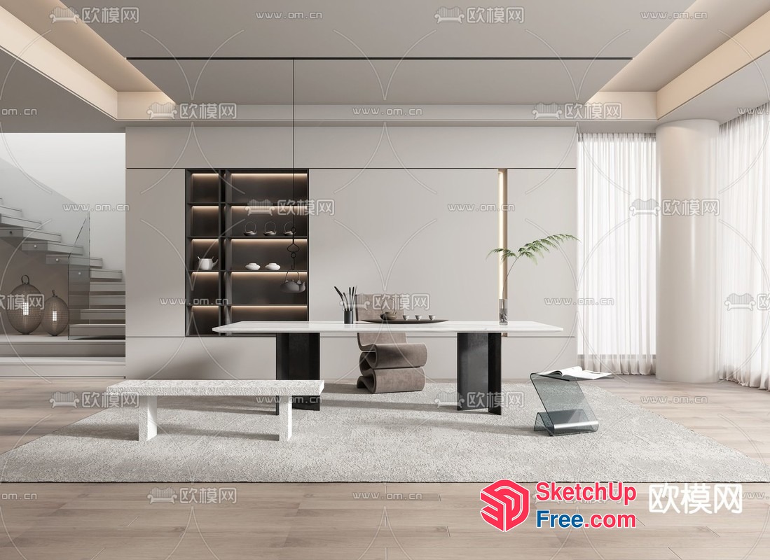 Elegant Modern Minimalist Interior Design 3D SketchUp File