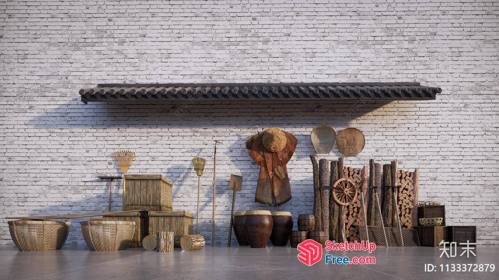 Traditional Asian Furniture And Decor Collection 3D SketchUp File