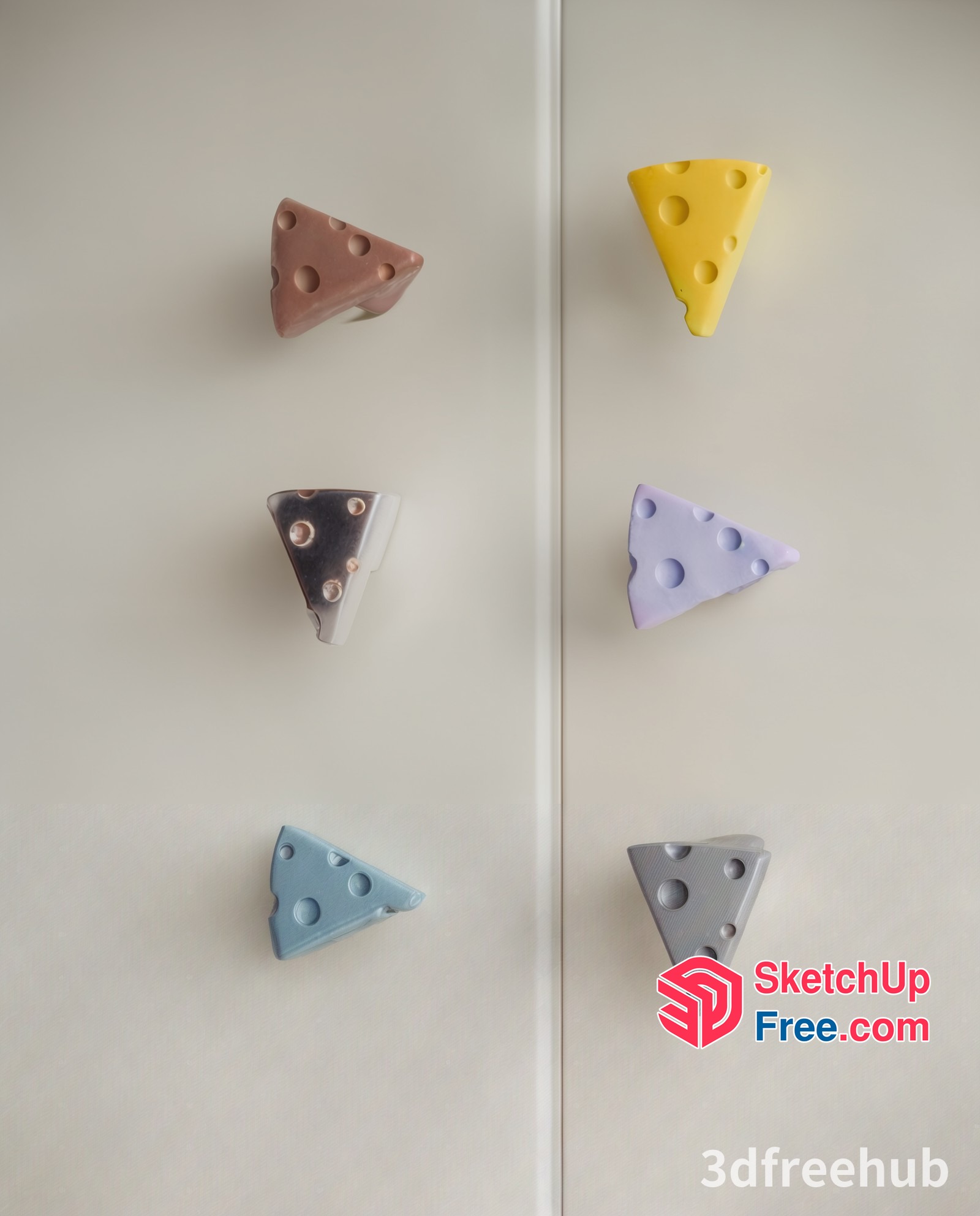 Colorful 3D Cheese Decorative Pieces 3D SketchUp File