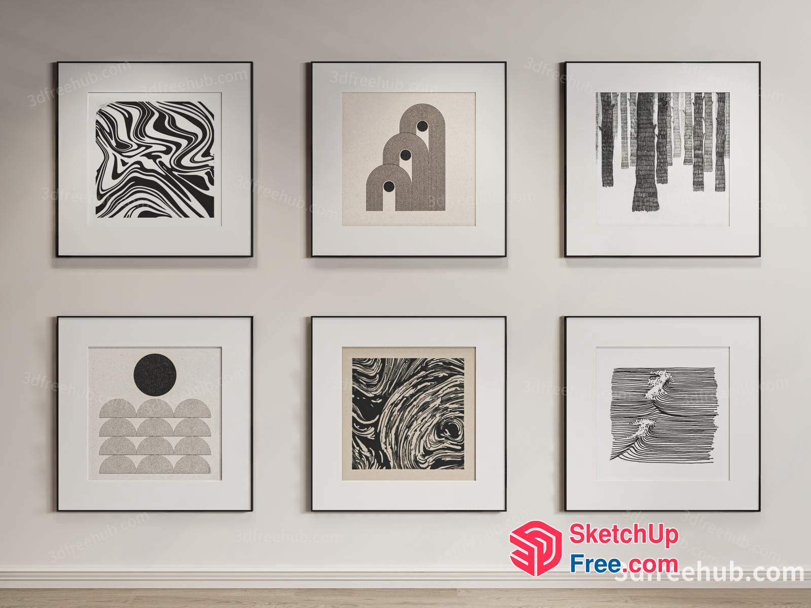 Minimalist Artwork Collection 3D SketchUp File