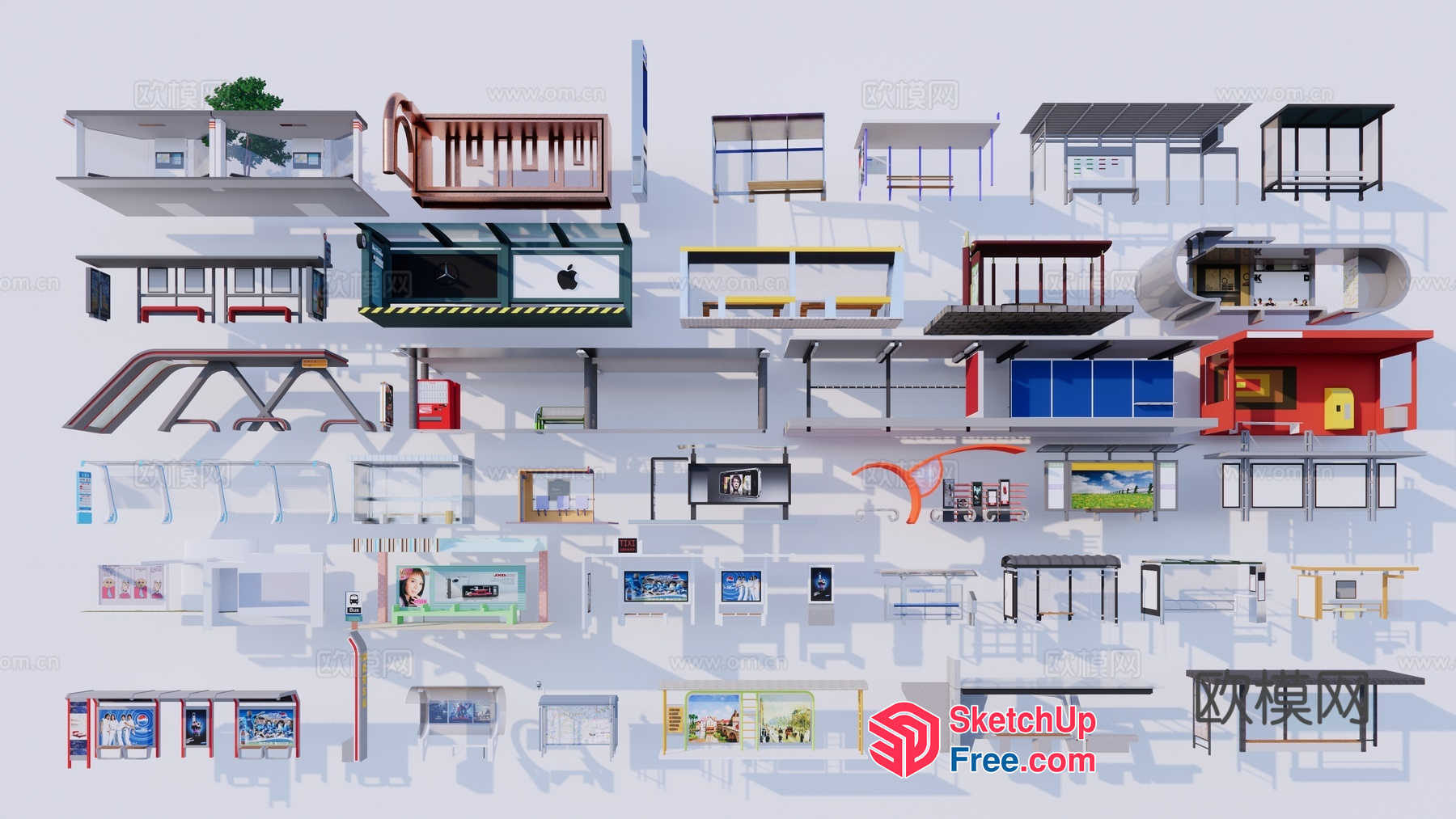 Various Building Interiors And Exteriors 3D SketchUp File