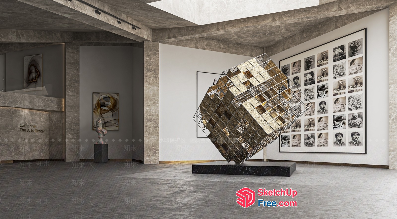 Artistic Modern Gallery Space 3D SketchUp File