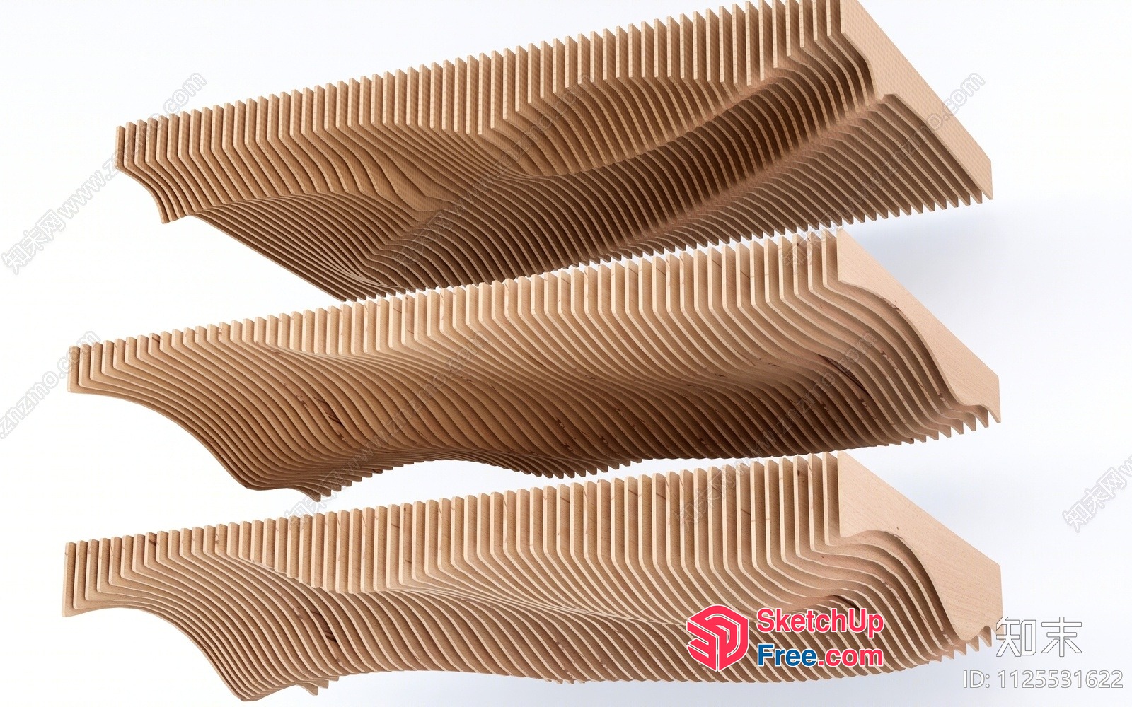 Intricate Wooden Architectural Piece 3D SketchUp File