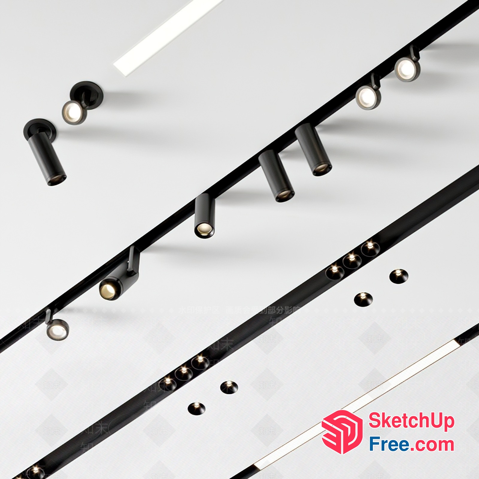 Modern Minimalist Ceiling Lighting Fixtures 3D SketchUp File