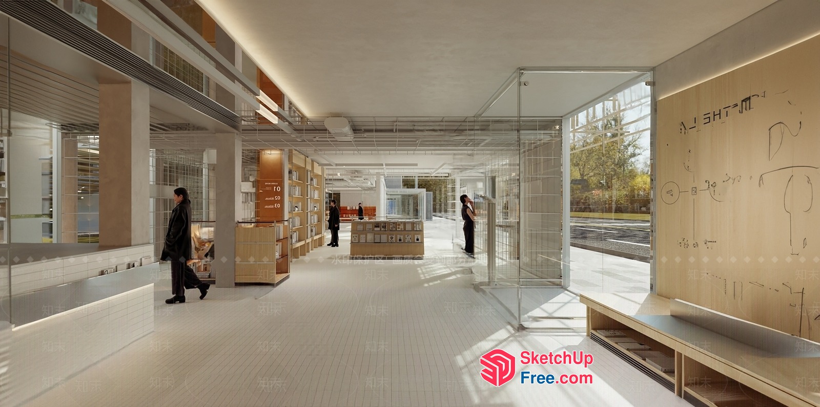 Modern Minimalist Commercial Interior Design 3D SketchUp File