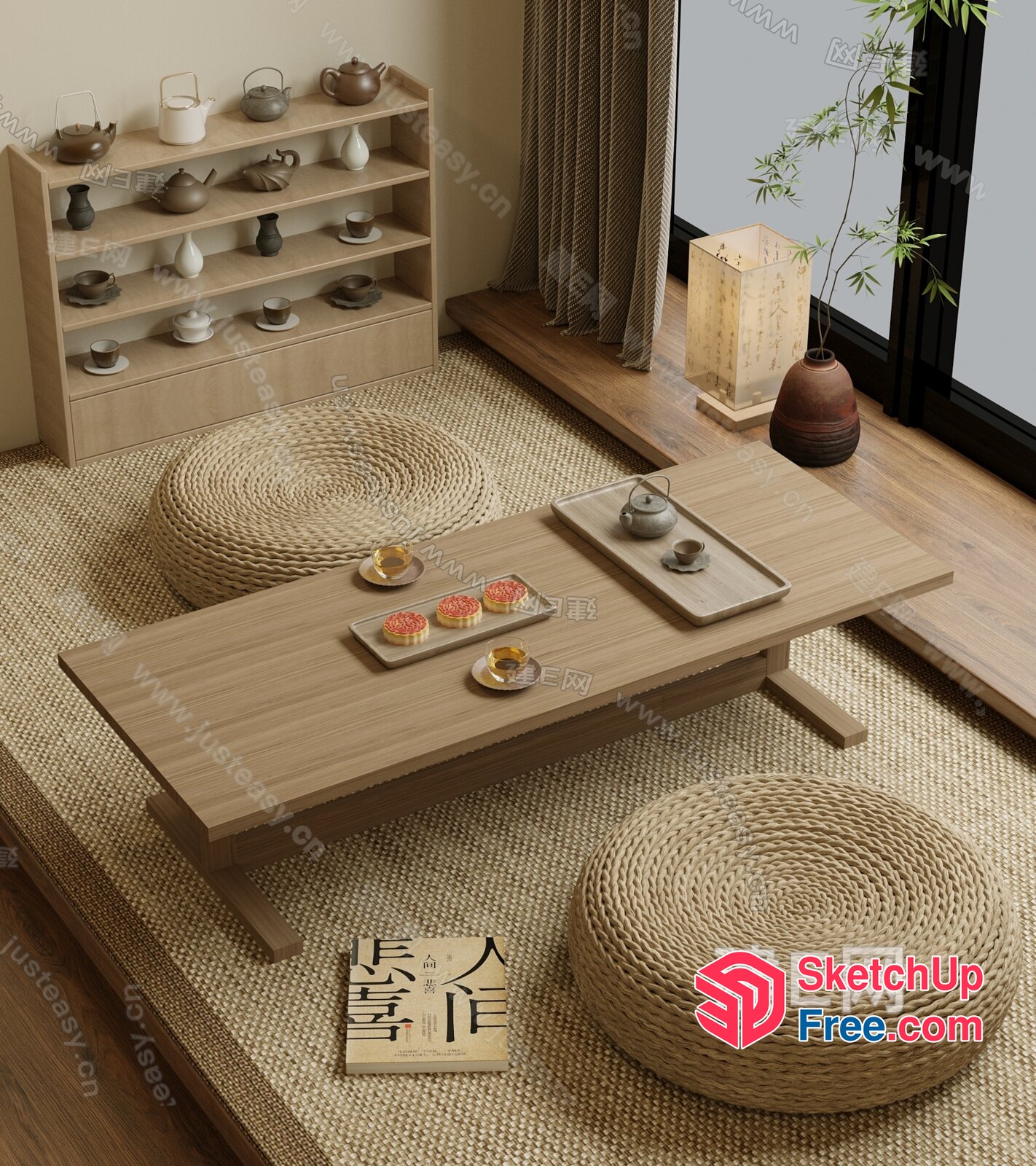 Traditional Japanese Tea Room Interior 3D SketchUp File