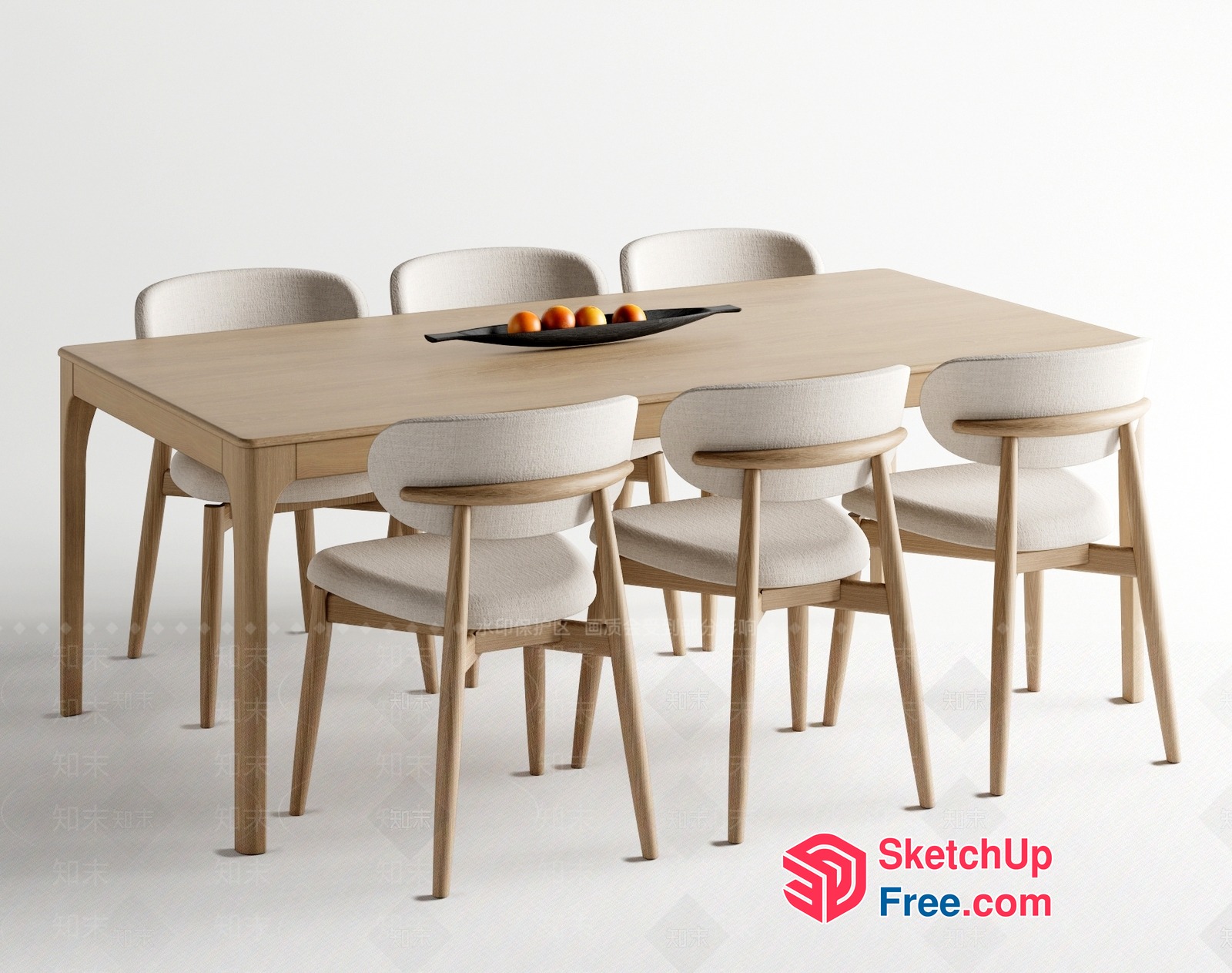 Elegant Modern Minimalist Dining Room Furniture 3D SketchUp File