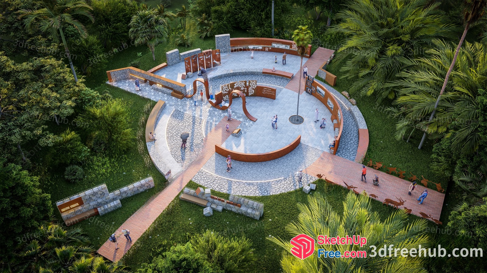 Outdoor Museum And Exhibit Space With Modern Design 3D SketchUp File