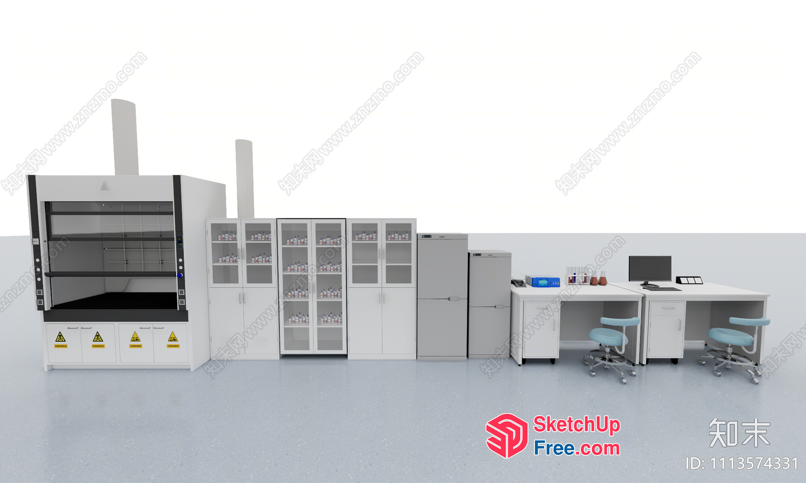 Laboratory Furniture Set 3D SketchUp File