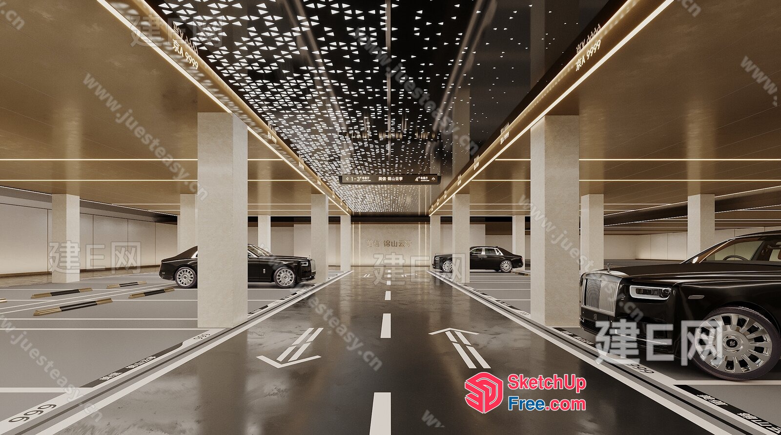 Black And White Garage Interior 3D SketchUp File