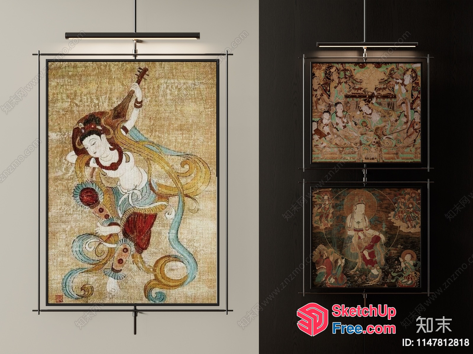 Asian-Inspired Artwork Collection 3D SketchUp File