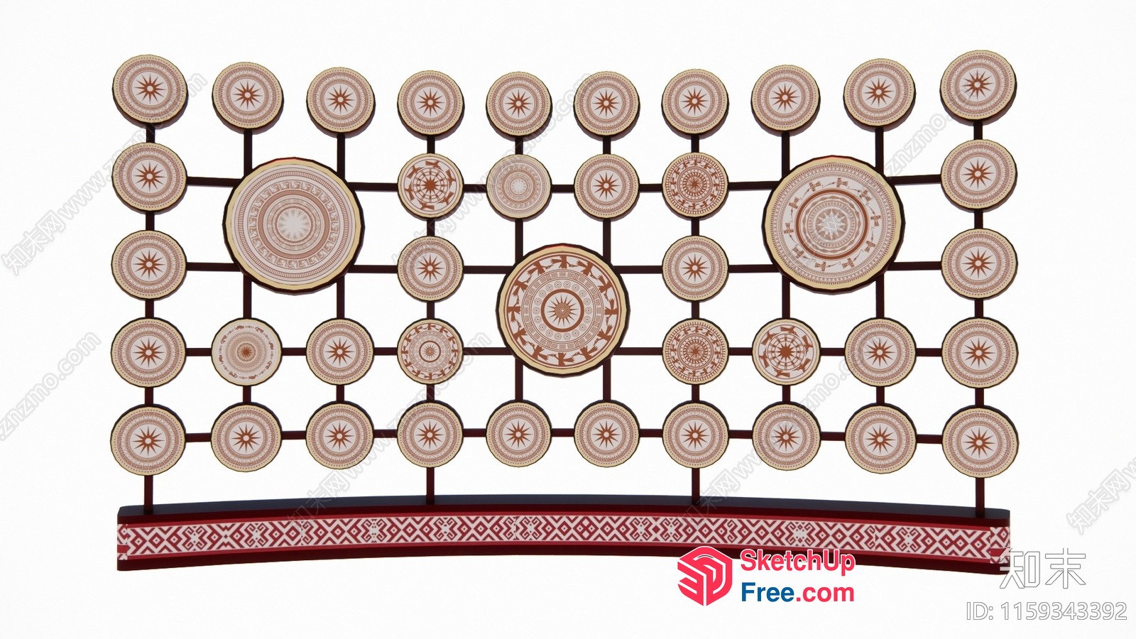 Intricate Geometric Patterned Decorative Wall Art 3D SketchUp File