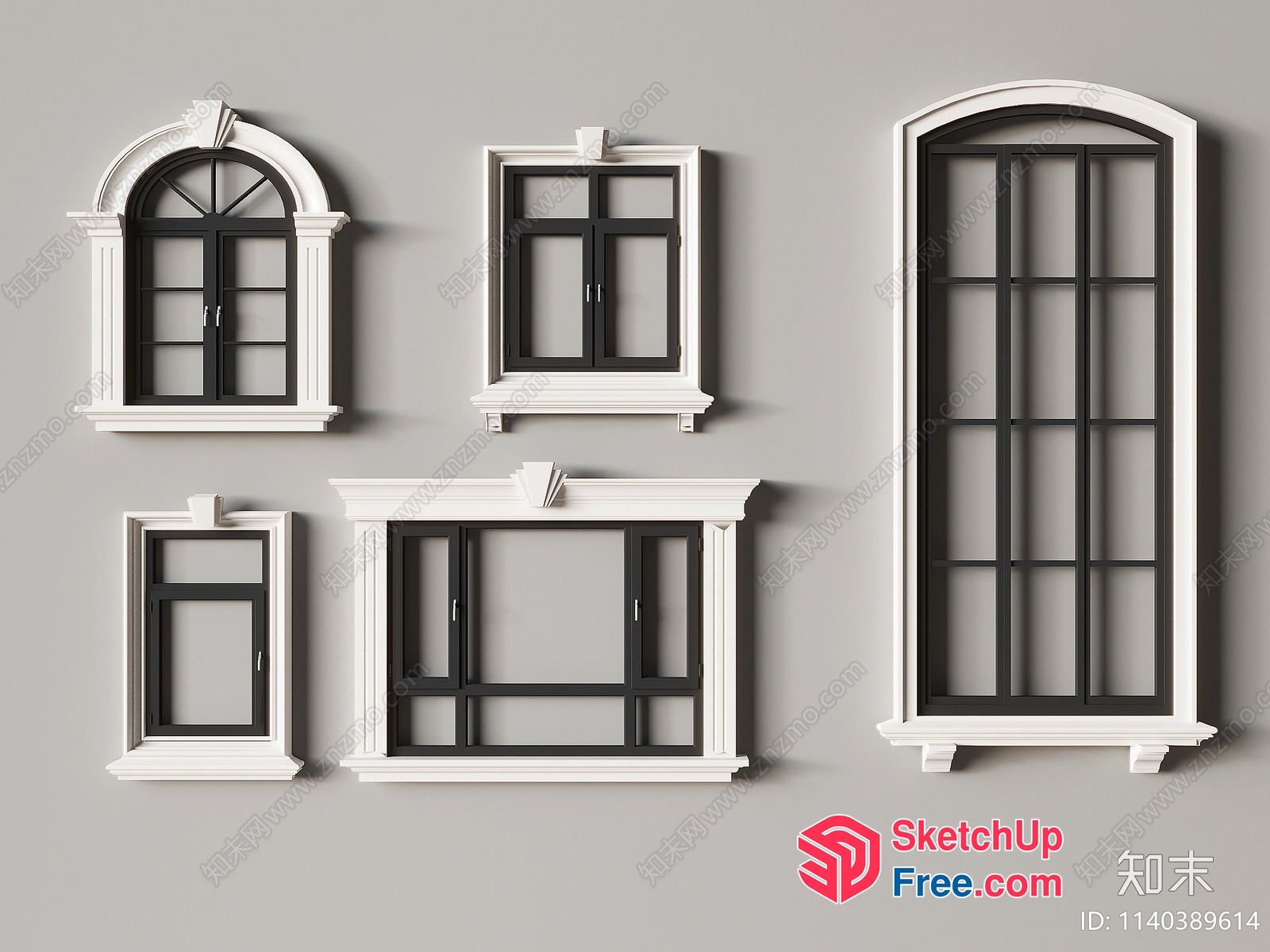 Classic European Style Window Collection 3D SketchUp File