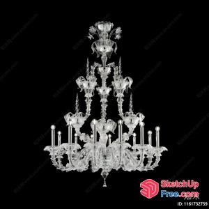 Elegant Crystal Chandelier With Ornate Details 3D SketchUp File