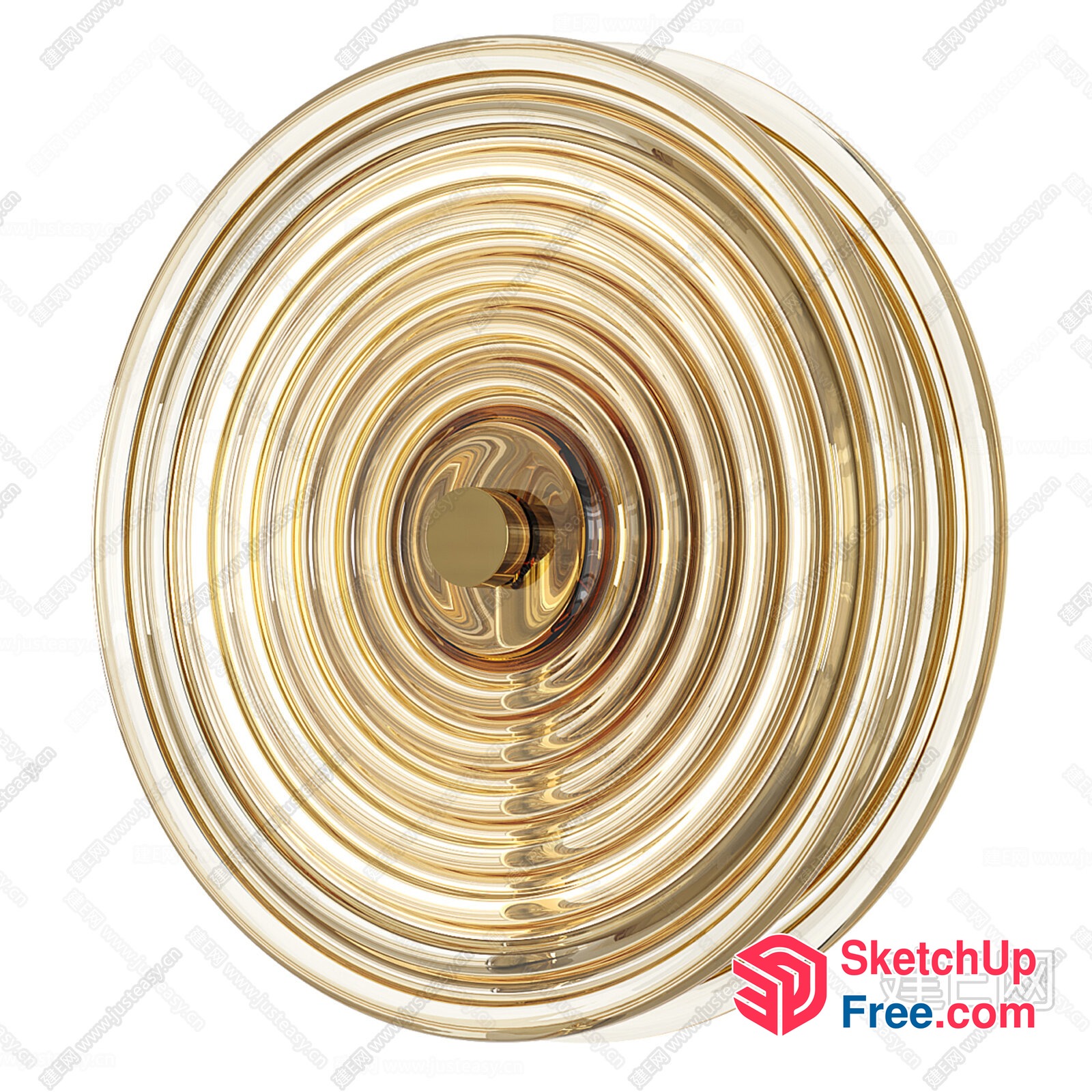 Spiral Glass Ceiling Light Fixture 3D SketchUp File