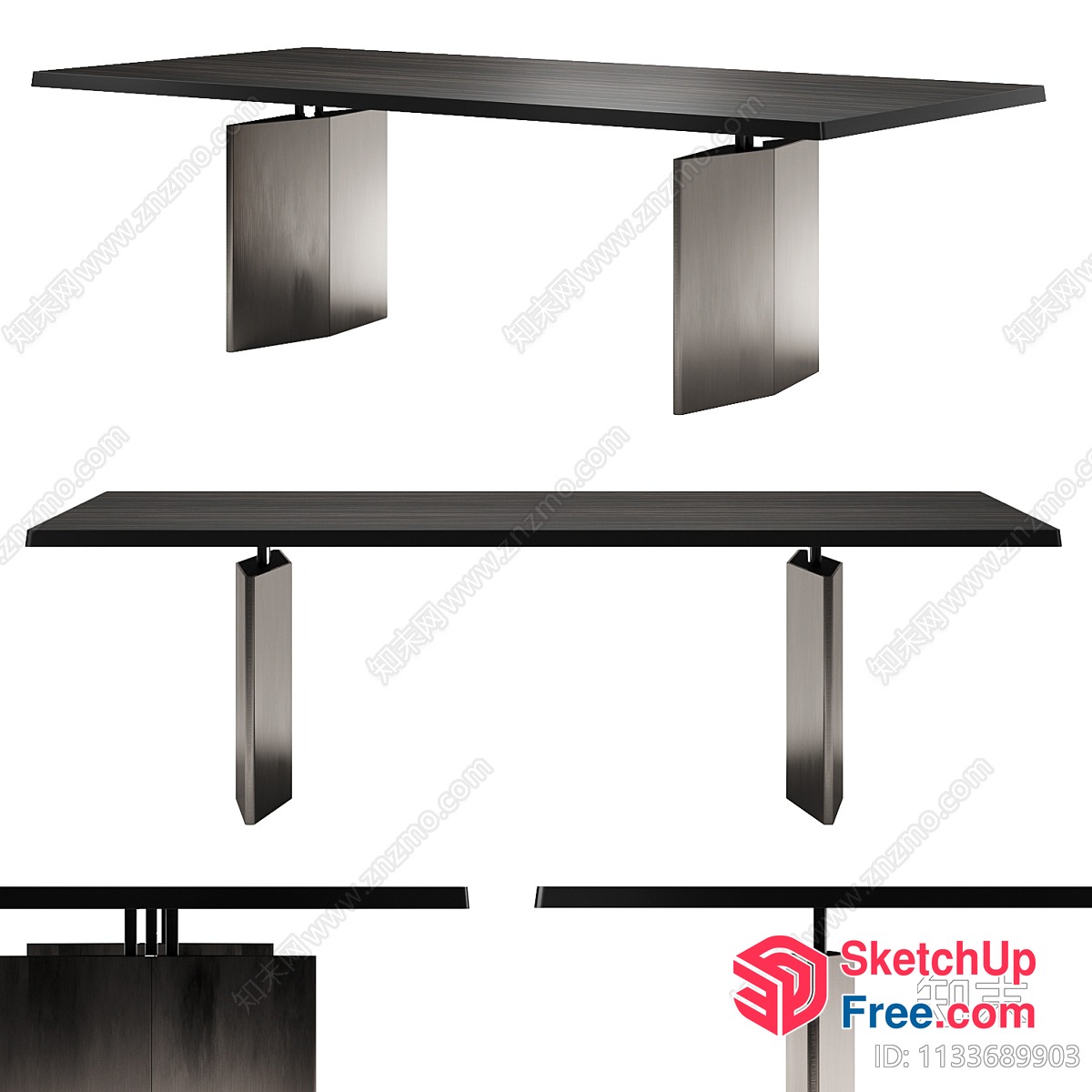 Modern Black And Silver Stairway Furniture 3D SketchUp File