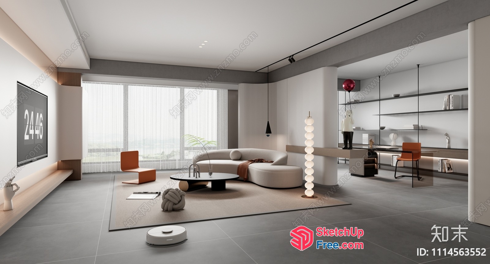 Modern Minimalist Living Room With Sleek Furniture 3D SketchUp File