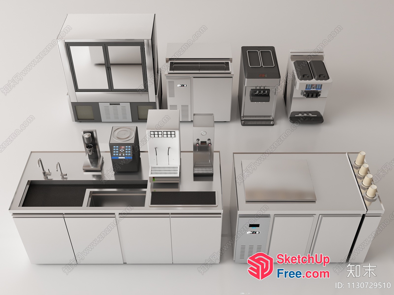 Modern Commercial Kitchen Equipment And Appliances 3D SketchUp File