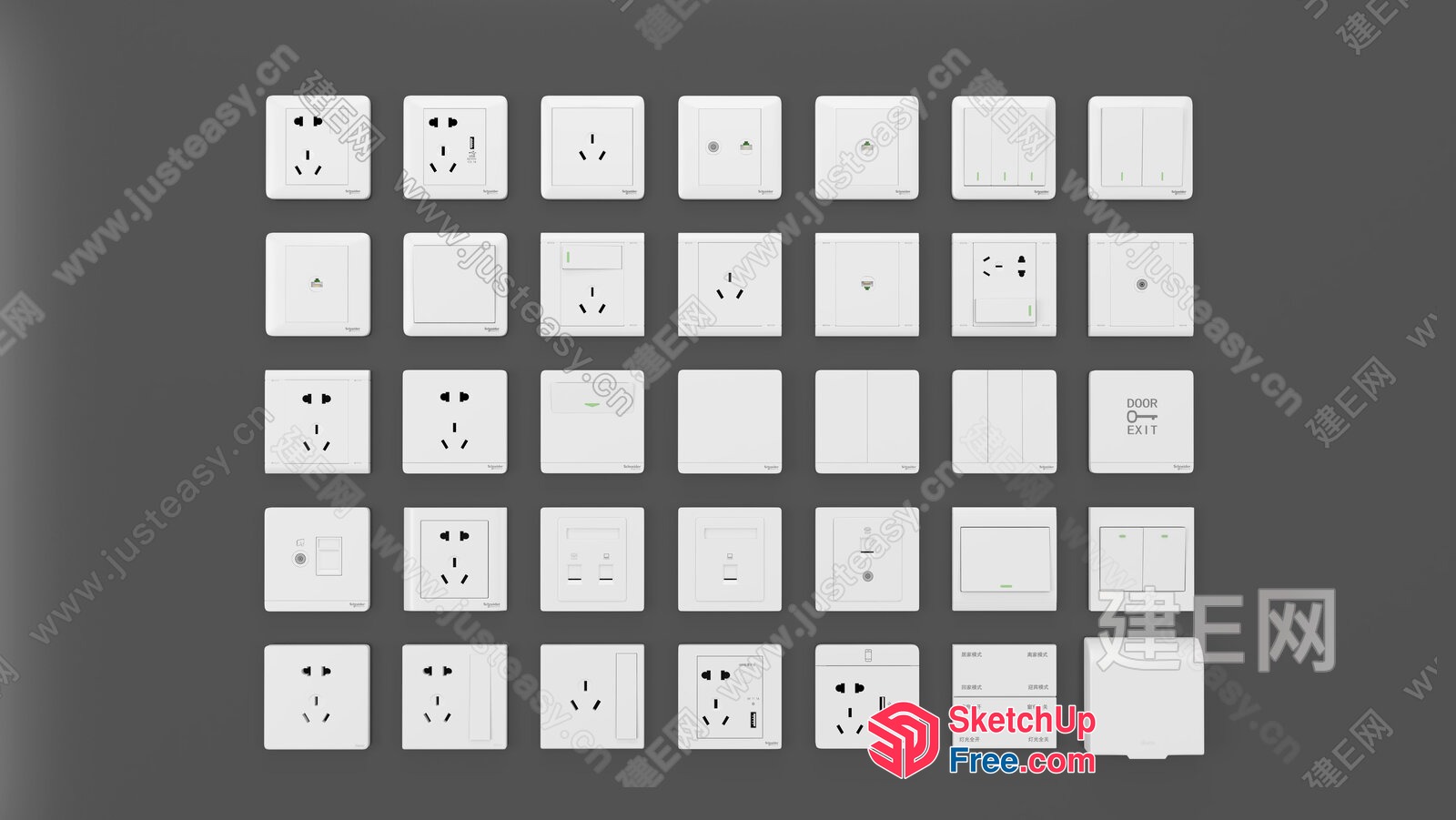 Electrical Outlets And Doorway Decorations 3D SketchUp File