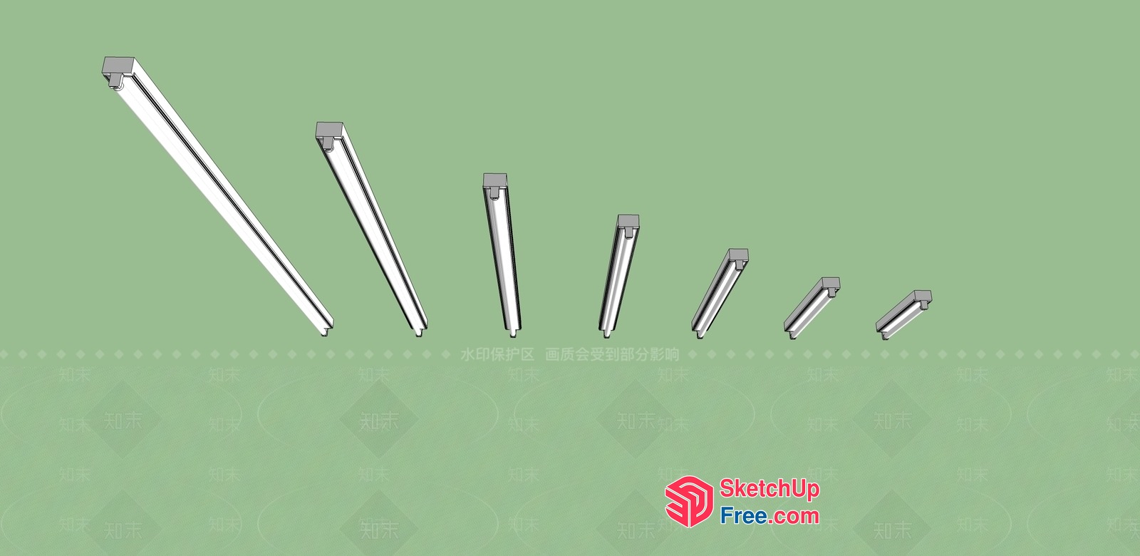 Sleek Modern Led Lighting Fixtures 3D SketchUp File