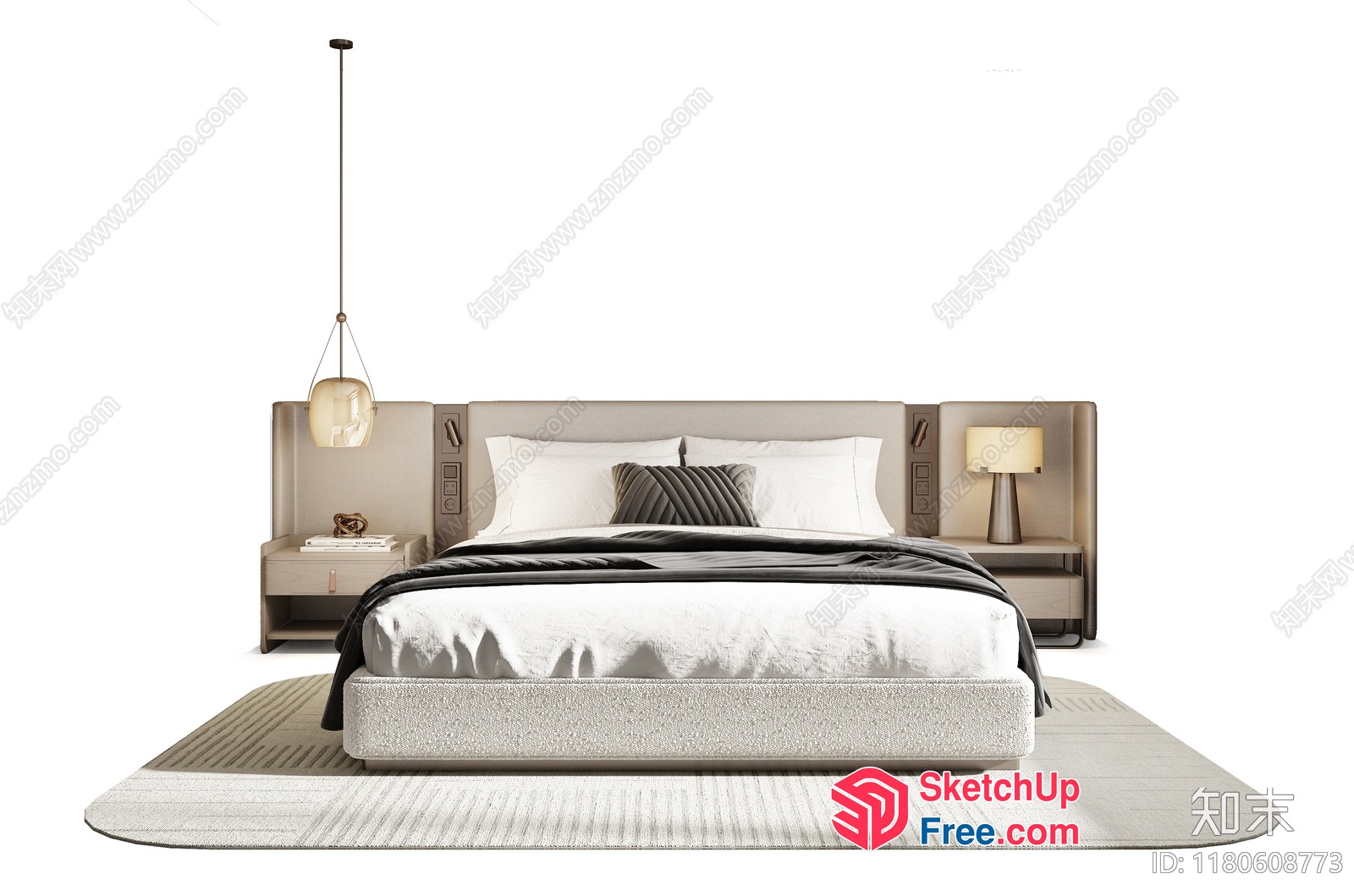 Elegant Modern Minimalist Bedroom Interior 3D SketchUp File
