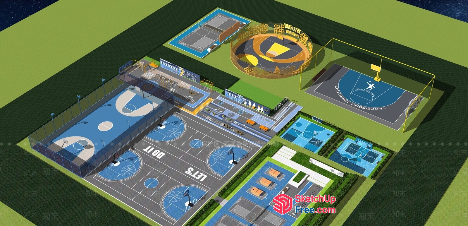 Modern Sports Complex 3D SketchUp File