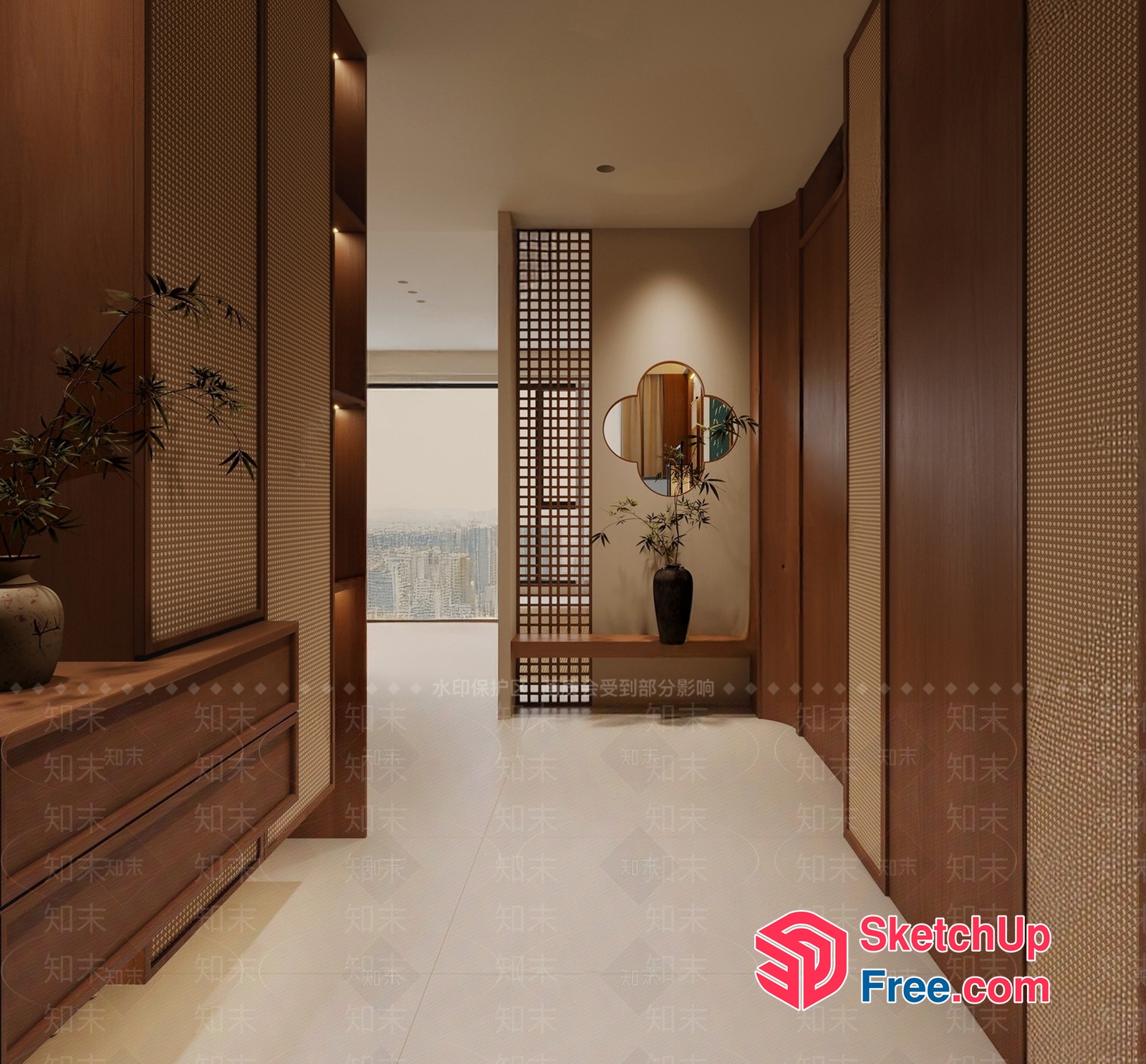 Elegant And Modern Japanese-Style Interior 3D SketchUp File