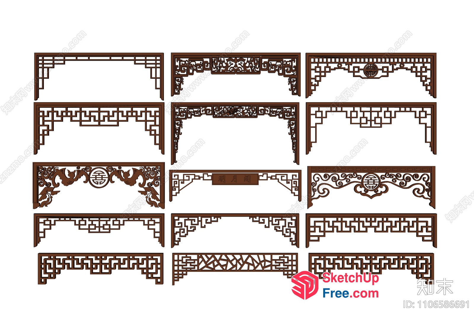 Intricate Asian-Inspired Decorative Woodwork 3D SketchUp File Intricate Asian-Inspired Decorative Woodwork 3D SketchUp File