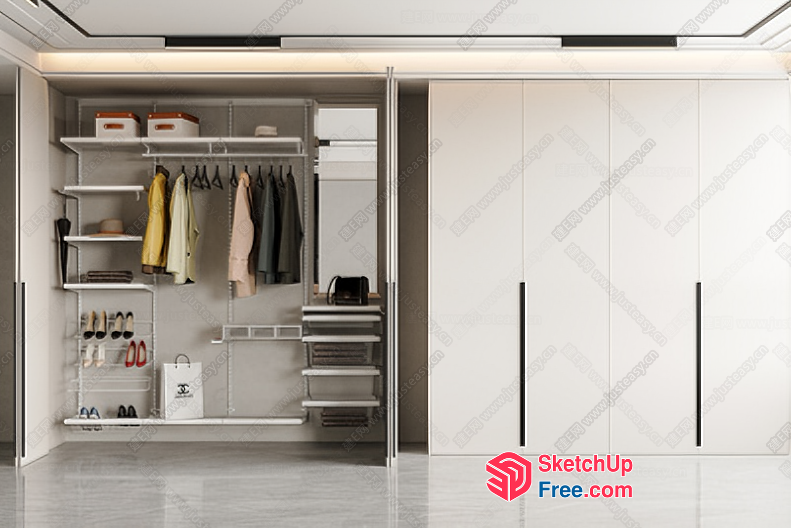 Sleek And Modern Wardrobe Closet 3D SketchUp File