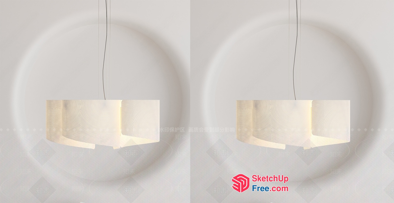 Minimalist White Pendant Light Fixture 3D SketchUp File
