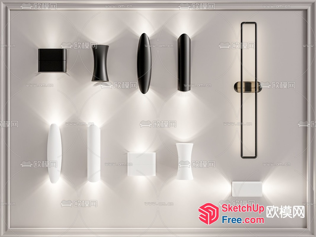 Modern Wall Sconces In Various Shapes And Styles 3D SketchUp File