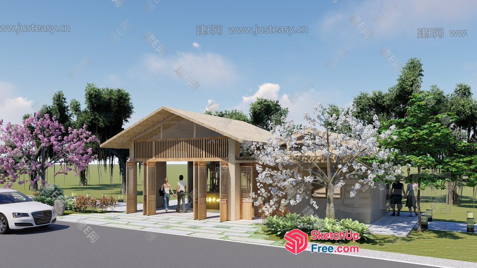 Japanese Style Villa Exterior 3D SketchUp File