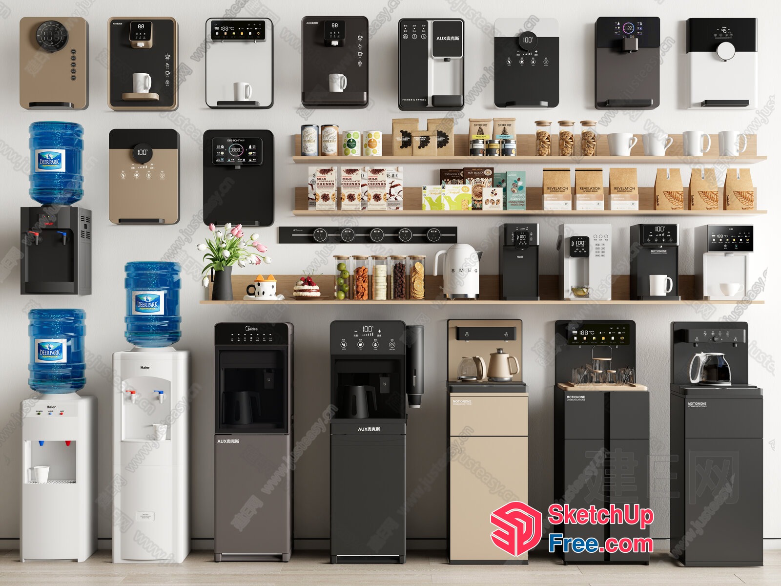 Modern Office Water Cooler Display 3D SketchUp File